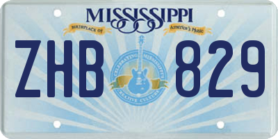 MS license plate ZHB829