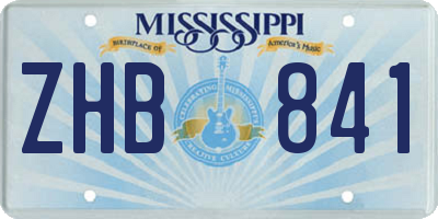 MS license plate ZHB841