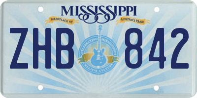 MS license plate ZHB842