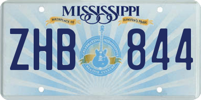MS license plate ZHB844