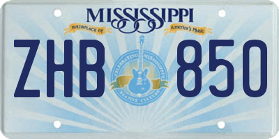 MS license plate ZHB850