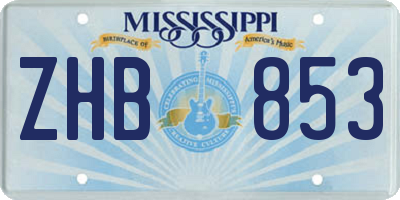 MS license plate ZHB853