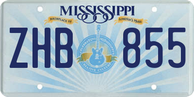 MS license plate ZHB855