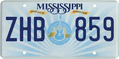 MS license plate ZHB859