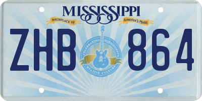 MS license plate ZHB864