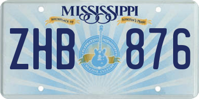 MS license plate ZHB876