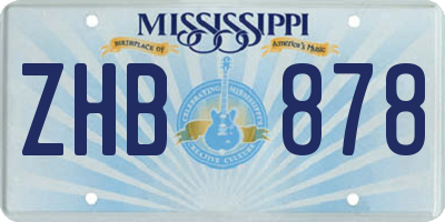 MS license plate ZHB878