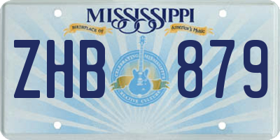 MS license plate ZHB879