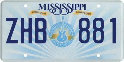 MS license plate ZHB881