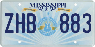 MS license plate ZHB883
