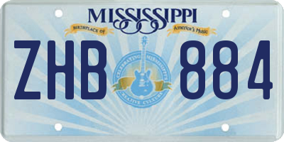 MS license plate ZHB884