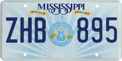 MS license plate ZHB895