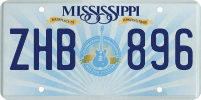 MS license plate ZHB896