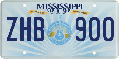 MS license plate ZHB900