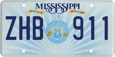 MS license plate ZHB911