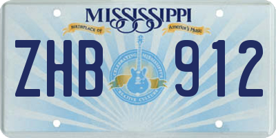 MS license plate ZHB912