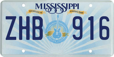 MS license plate ZHB916