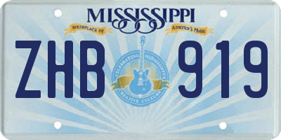 MS license plate ZHB919