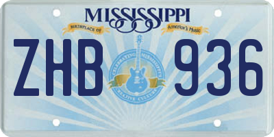 MS license plate ZHB936