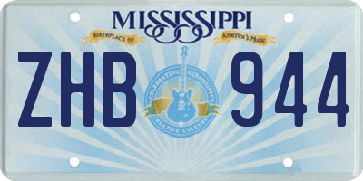 MS license plate ZHB944