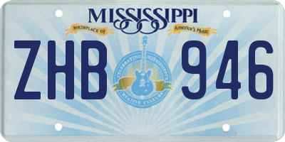 MS license plate ZHB946