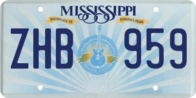 MS license plate ZHB959