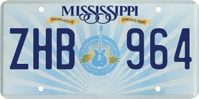 MS license plate ZHB964