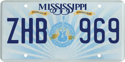 MS license plate ZHB969