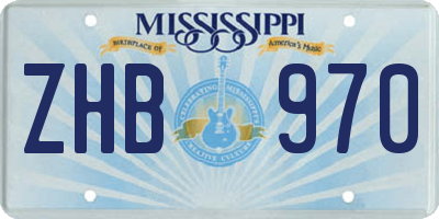 MS license plate ZHB970