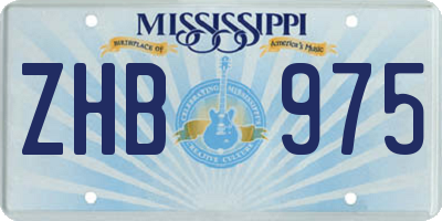 MS license plate ZHB975
