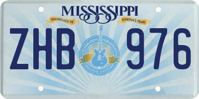 MS license plate ZHB976
