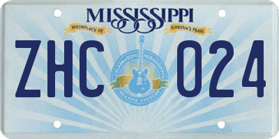 MS license plate ZHC024