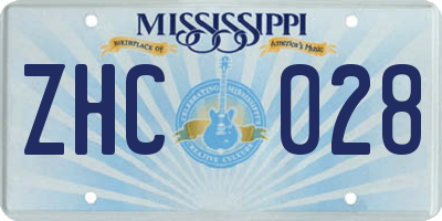 MS license plate ZHC028