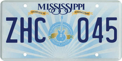 MS license plate ZHC045