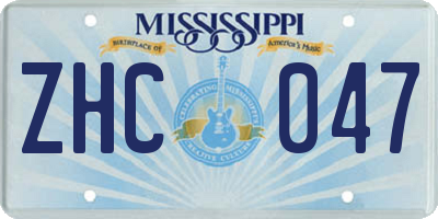MS license plate ZHC047