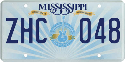 MS license plate ZHC048