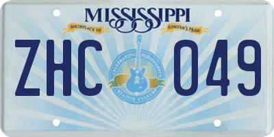 MS license plate ZHC049