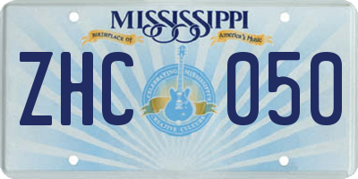 MS license plate ZHC050