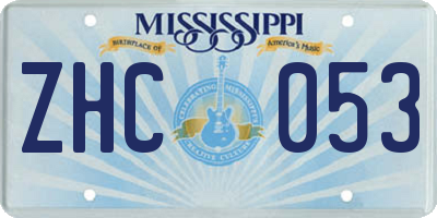 MS license plate ZHC053
