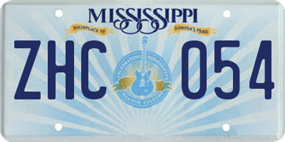MS license plate ZHC054