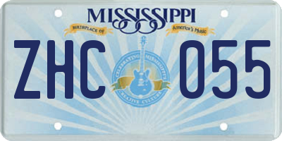 MS license plate ZHC055