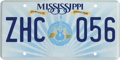 MS license plate ZHC056
