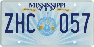 MS license plate ZHC057