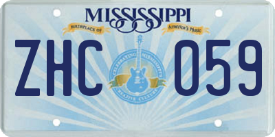 MS license plate ZHC059