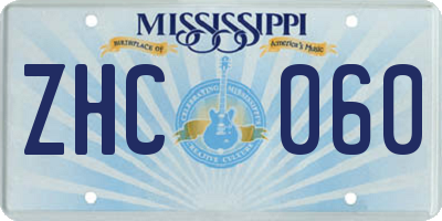 MS license plate ZHC060