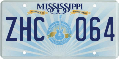 MS license plate ZHC064