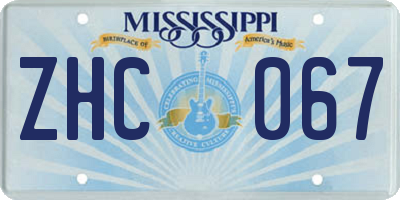 MS license plate ZHC067