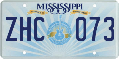 MS license plate ZHC073
