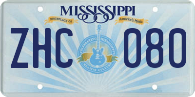 MS license plate ZHC080