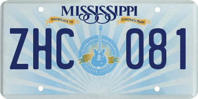 MS license plate ZHC081